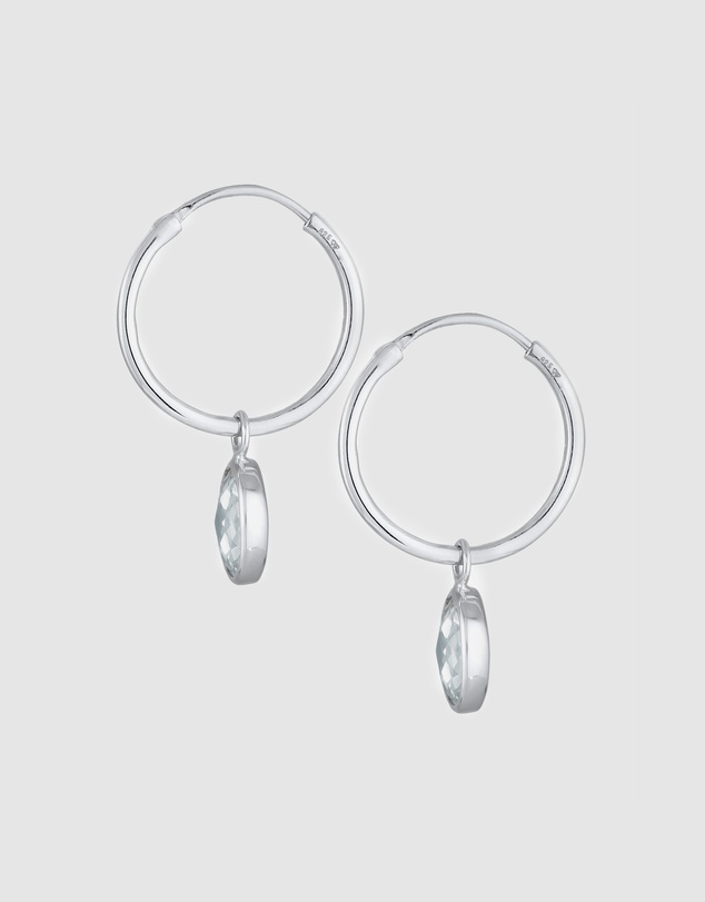 Elli Jewelry - Earrings Creole Zirconia 925 Sterling Silver