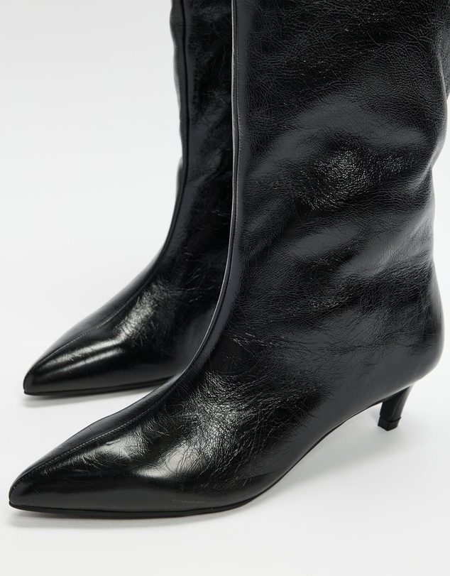AERE - Nara Knee High Heeled Leather Boots