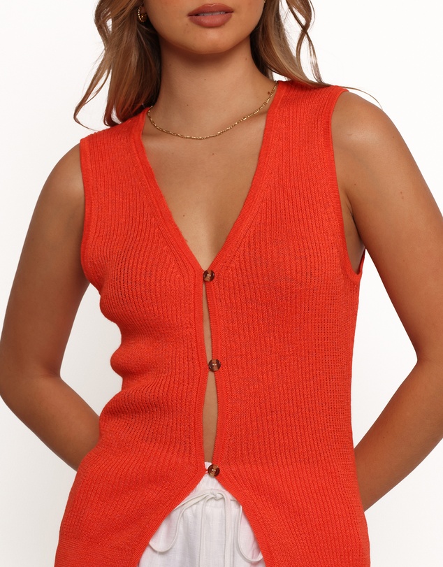 Petal & Pup - Parma Knit Vest Top - Blood Orange
