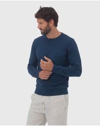 Coast Clothing - Crew Neck Cotton Jumper - Blue