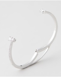 Swarovski - Mesmera cuff, Mixed cuts, White, Rhodium plated
