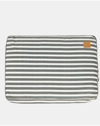 Mog & Bone - Classic Cushion Dog Bed - Charcoal Hampton Stripe
