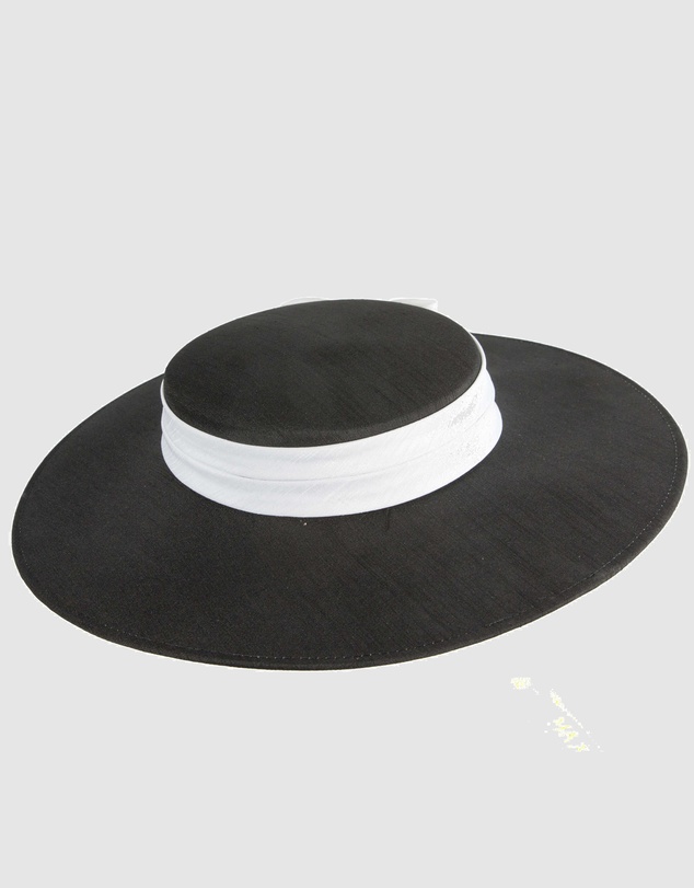 Max Alexander - Black & White Wide Brim Boater Hat