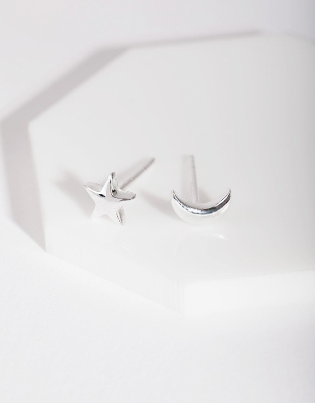 Lovisa - Sterling Silver Celestial Mismatch Stud Earrings