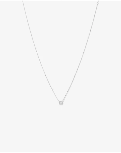 Michael Hill - 0.23 Carat TW Emerald Diamond Halo Pendant in 10kt White Gold
