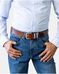 Buckle - Stockman. Australian Made Full Grain Natural Leather Belt. 38mm width.