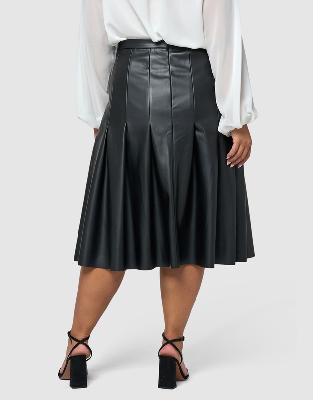 Something 4 Olivia - Seraphina Pleated PU Skirt