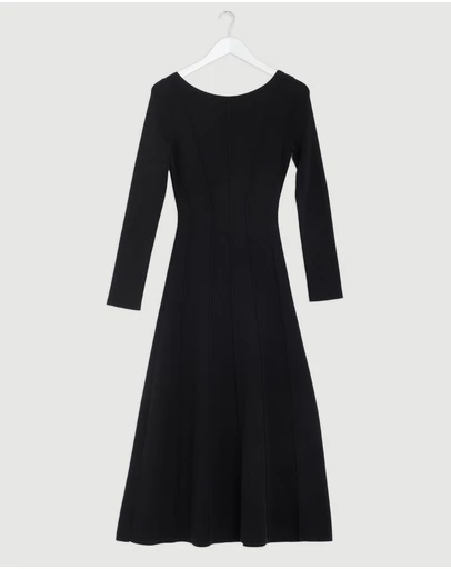 Revibe - Repaired AERE Nori Panelled Knit Midi Dress - AU 12