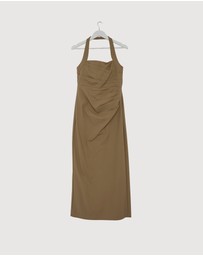Revibe - Repaired Shona Joy Lani Draped Halter Maxi Dress - AU 12