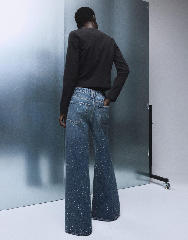 M.N.G - Wide-Leg Jeans With Rhinestones