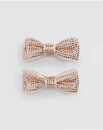 Country Road - Crystal Bow Clips Pack Of 2