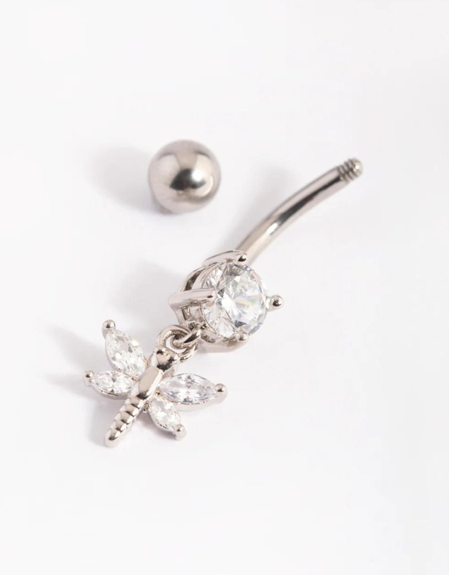 Lovisa - Surgical Steel Dragonfly Diamante Belly Bar