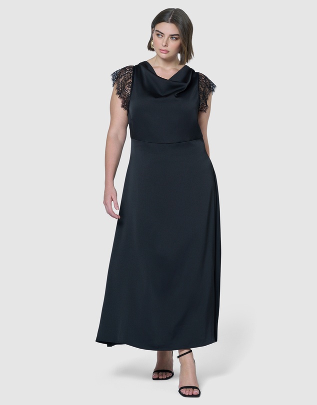 Pink Dusk by Curve Project - Allure Satin Maxi Dress