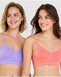 Billet Doux - Zen Attitude Crop Top Style Wirefree Bralette - 2 Pack