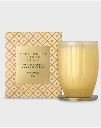 Peppermint Grove - Velvet Cake & Caramel Crème Soy Candle 370g