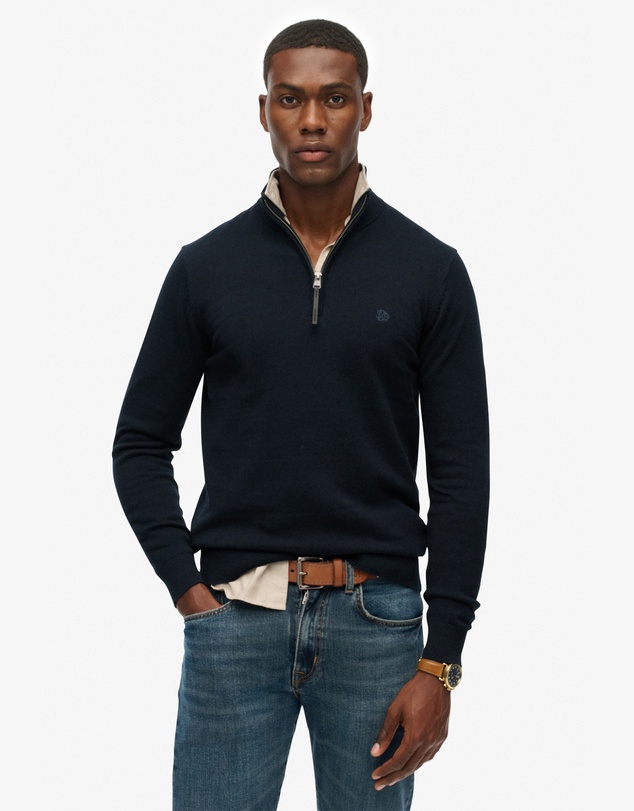 Superdry - Slim Fit Essentials Cotton Half Zip
