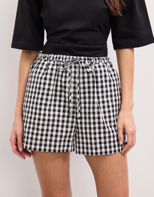 The Fated - Paige Gingham Drawstring Shorts