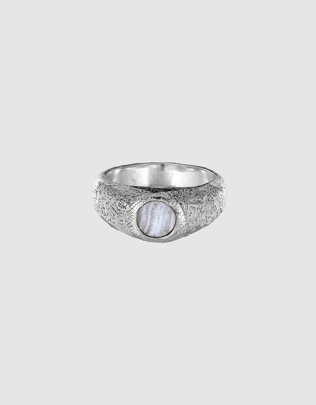 Haze & Glory - ICONIC EXCLUSIVE - Ring Men Blue Agate Signet 925 Sterling Silver