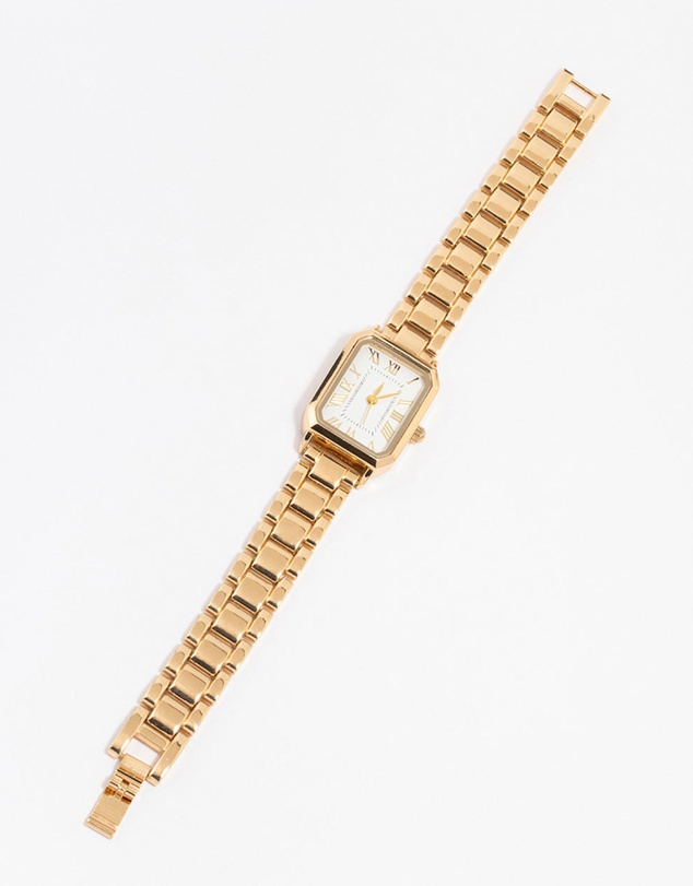 Lovisa - Gold Rectangle Roman Numeral Watch