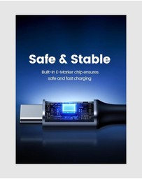 Ugreen - UGREEN 90 Degree Angle USB-C Male to USB-C Male 100W Braided Cable 3m