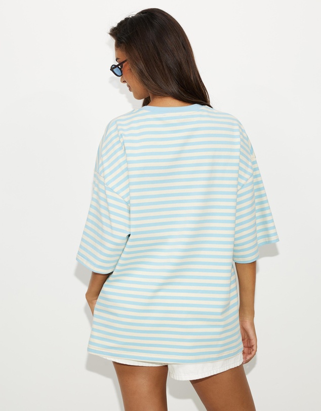 Dazie - Nostalgia Stripe Oversized Boyfriend Tee