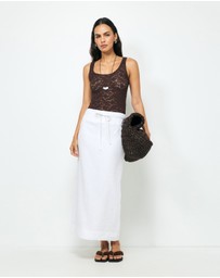 AERE - Alba Linen Midi Skirt