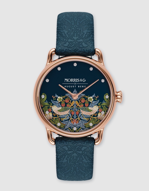 August Berg - Morris & Co 26mm Indigo Strawberry Thief Watch
