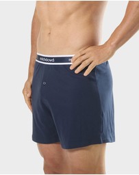 Mitch Dowd - Mens Cotton Knit Boxer Shorts 3 Pack - Blue