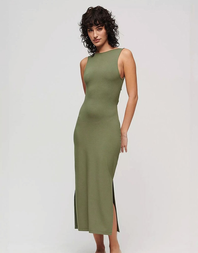 Superdry - Jersey Twist Back Midi Slim Fit Dress
