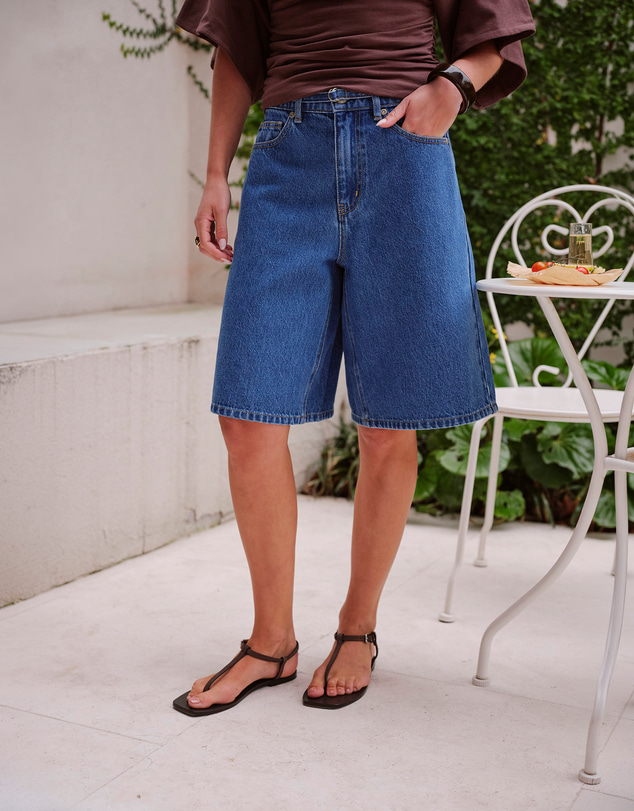 Ceres Life - Olive Belted Denim Short