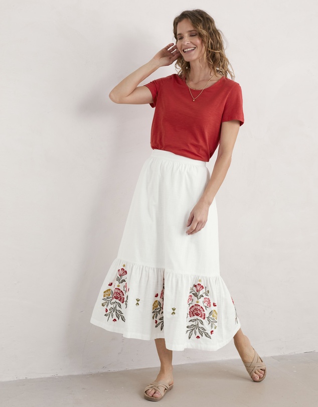 Seasalt - Seasalt Cornwall White Through the Woods Skirt