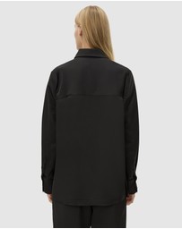 C&M CAMILLA AND MARC - Ground Satin Long Sleeve Shirt