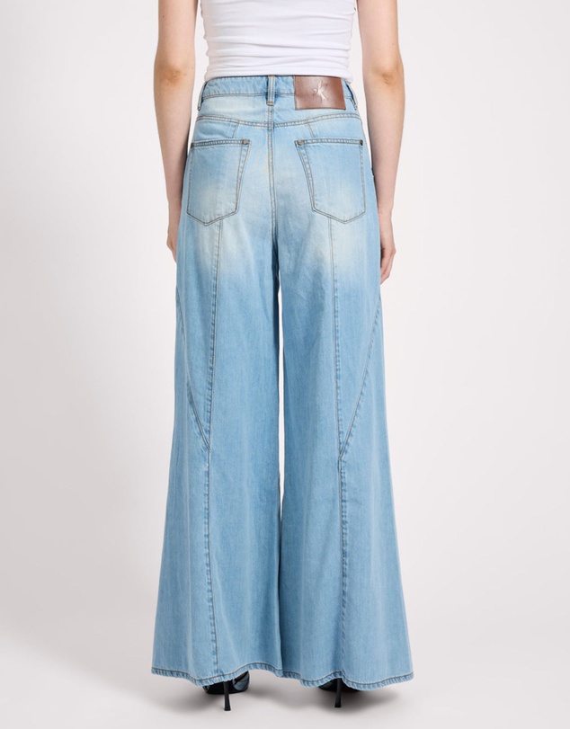 ONE TEASPOON - Hollywoods High Waist Wide Leg Denim Jeans - Cool Blue