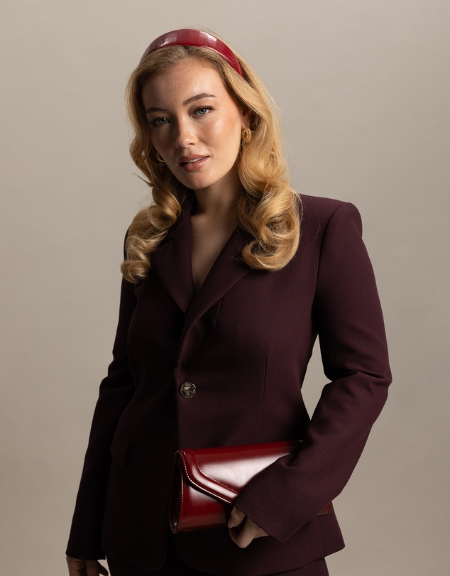 Morgan & Taylor - Cleo Clutch in Burgundy Red