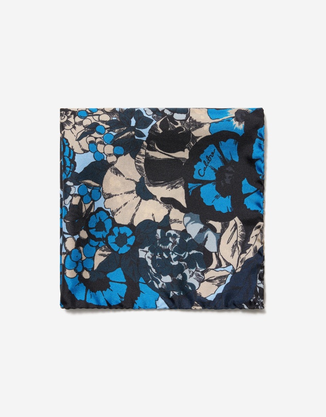 Calibre - Azure Blossoms Pocket Square Blue Combo