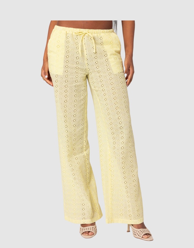 EDIKTED - Lemon Lacey Cotton Pants