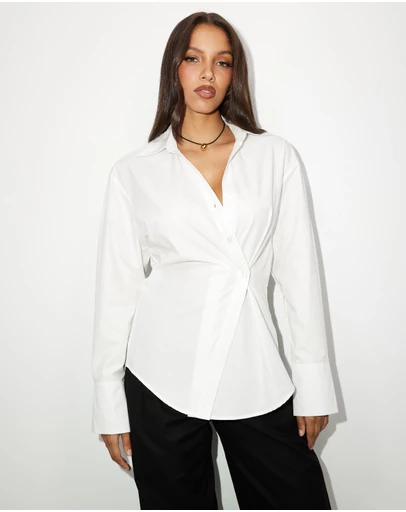Dazie - Em Asymmetrical Button Up Shirt