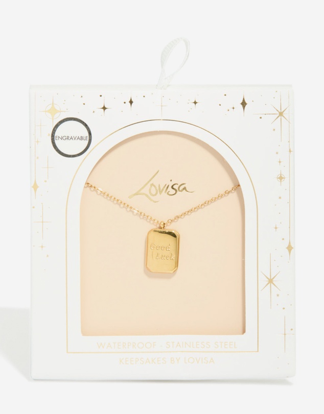 Lovisa - Waterproof Gold Plated Stainless Steel Good Luck Pendant Necklace