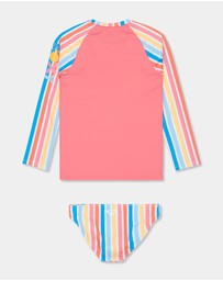 Roxy - Girls 8 to 16 Holy Stripe Long Sleeve Rash Vest