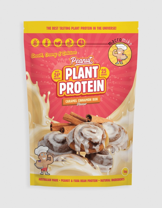 Macro Mike - Caramel Cinnamon Bun Peanut Plant Protein - 1kg