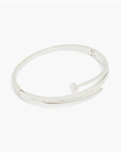 Lovisa - Waterproof Stainless Steel Cubic Zirconia Nail Hinge Bangle