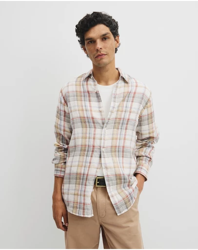 Country Road - Regular Fit Linen Check Shirt