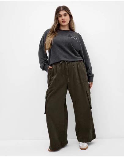City Chic - Plus size NYC Storm Sweatshirt - charcoal