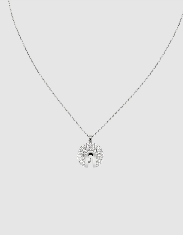 Furla - Furla Flow Crystal Pendant Silver-Tone Necklace