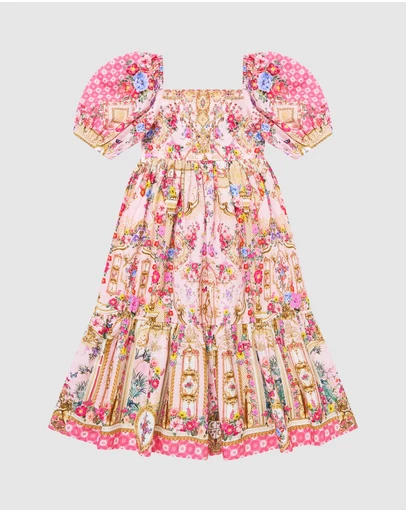 Camilla - Tiered Midi Dress With Puff Sleeve - Kids-Teens