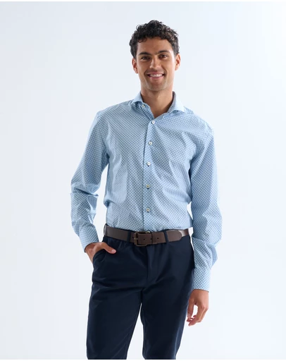 3 Wise Men - 3 Wise Men Washington Blue Print Shirt