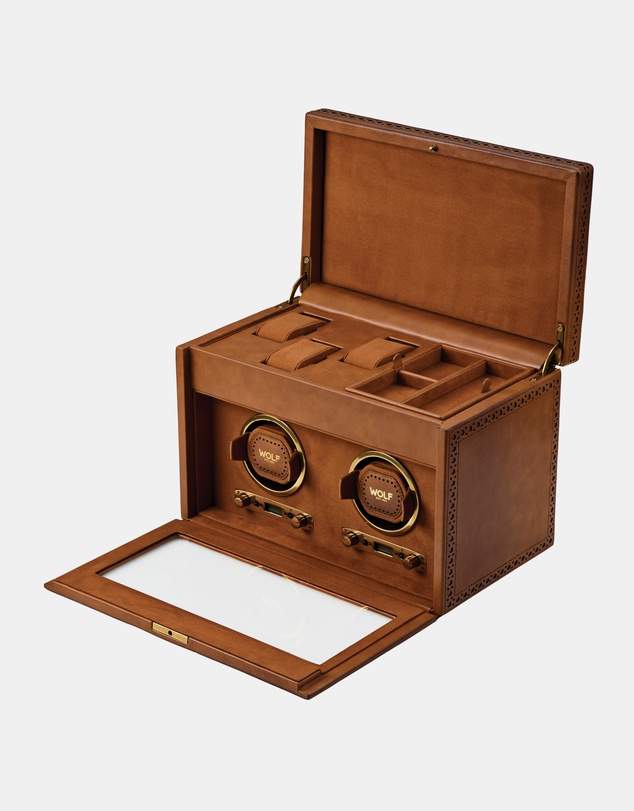 Wolf - WOLF Brogue Double Watch Winder With Storage