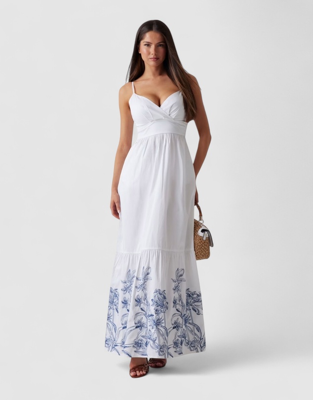 GUESS - Blanche Place Embroidered Long Dress
