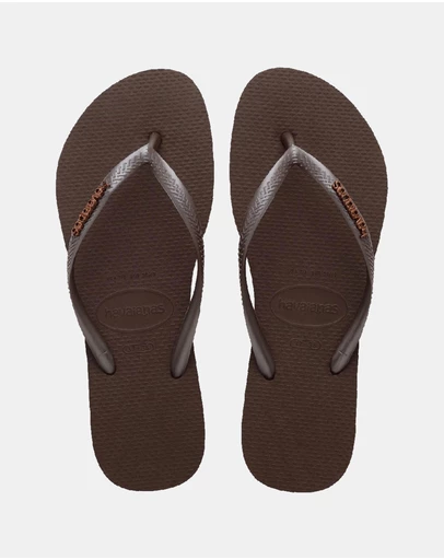 Havaianas - Slim Metal Logo Thongs - Women's
