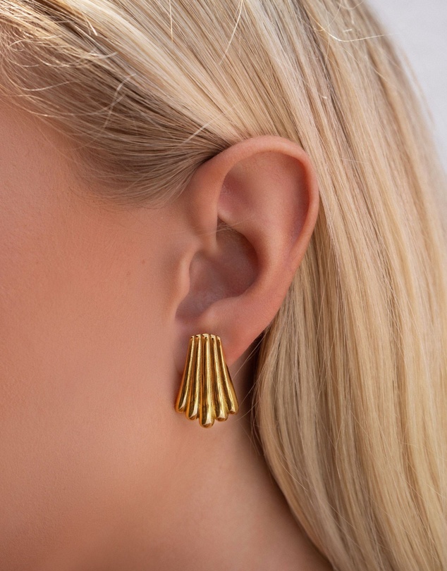 Nialaya Jewellery - Women's Gold Calico Shell Earrings